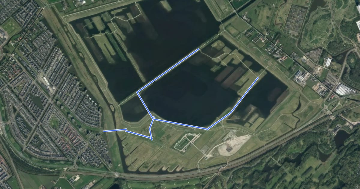 Маршрут Gele wandelroute на спутниковом снимке