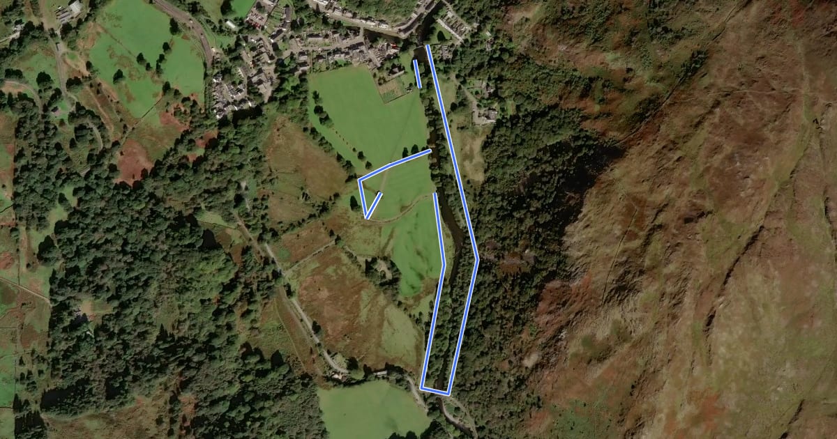 Маршрут Gelert's Grave Walk, Meirionydd на спутниковом снимке