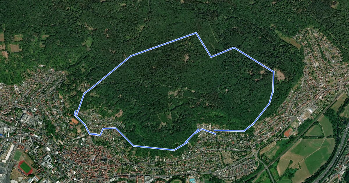 Маршрут Gelnhäuser Rundweg Nr.1 на спутниковом снимке