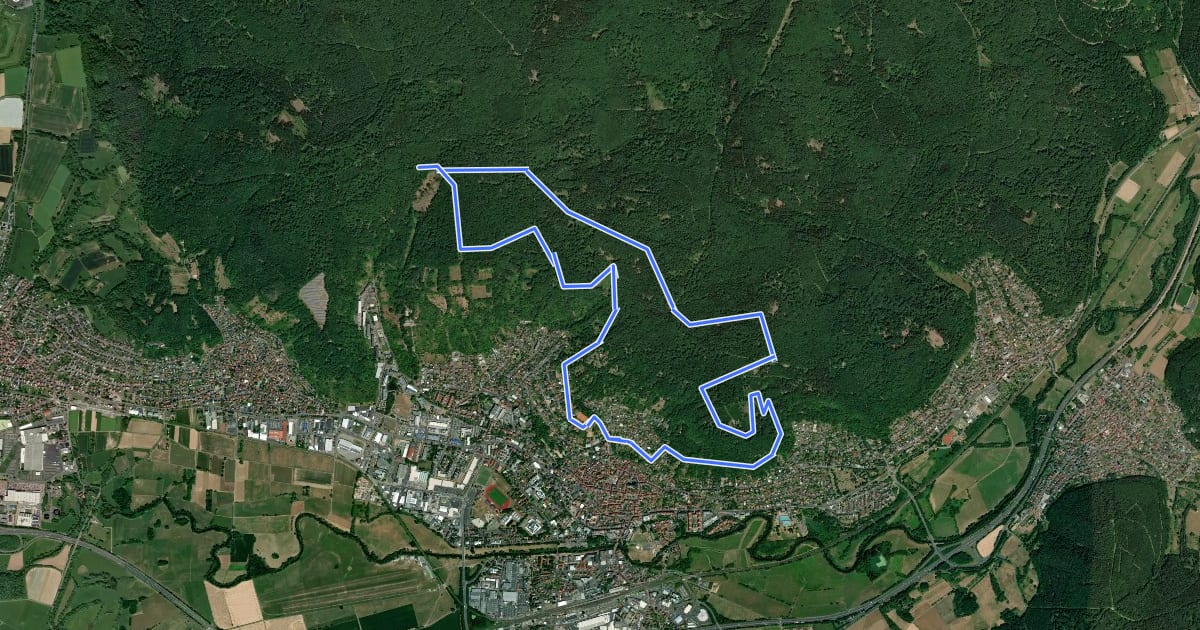 Маршрут Gelnhäuser Rundweg Nr.3 на спутниковом снимке