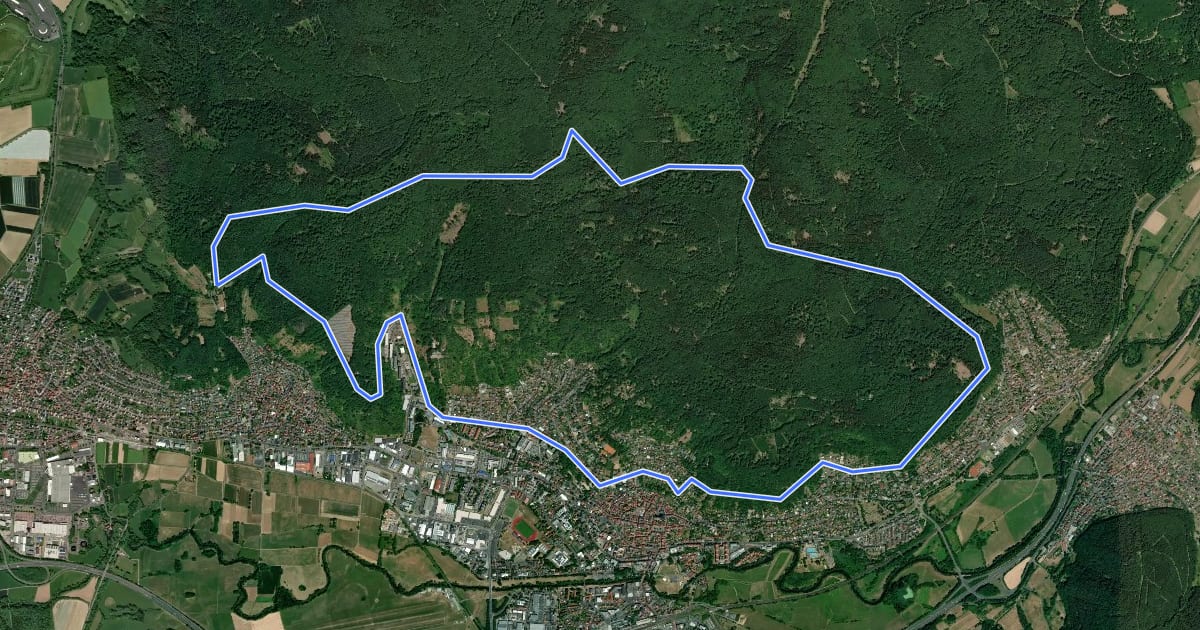 Маршрут Gelnhäuser Rundweg Nr.5 на спутниковом снимке