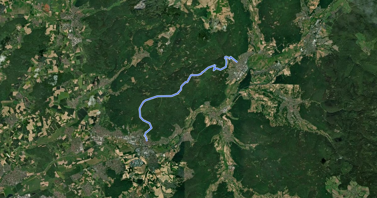 Маршрут Gelnhausen - Waechtersbach на спутниковом снимке