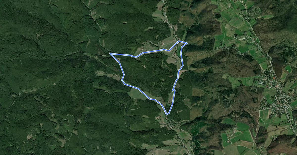 Маршрут Gemeinde Wienerwald Rundwanderweg 4 Buchelbach - Gföhler - Gruberau на спутниковом снимке