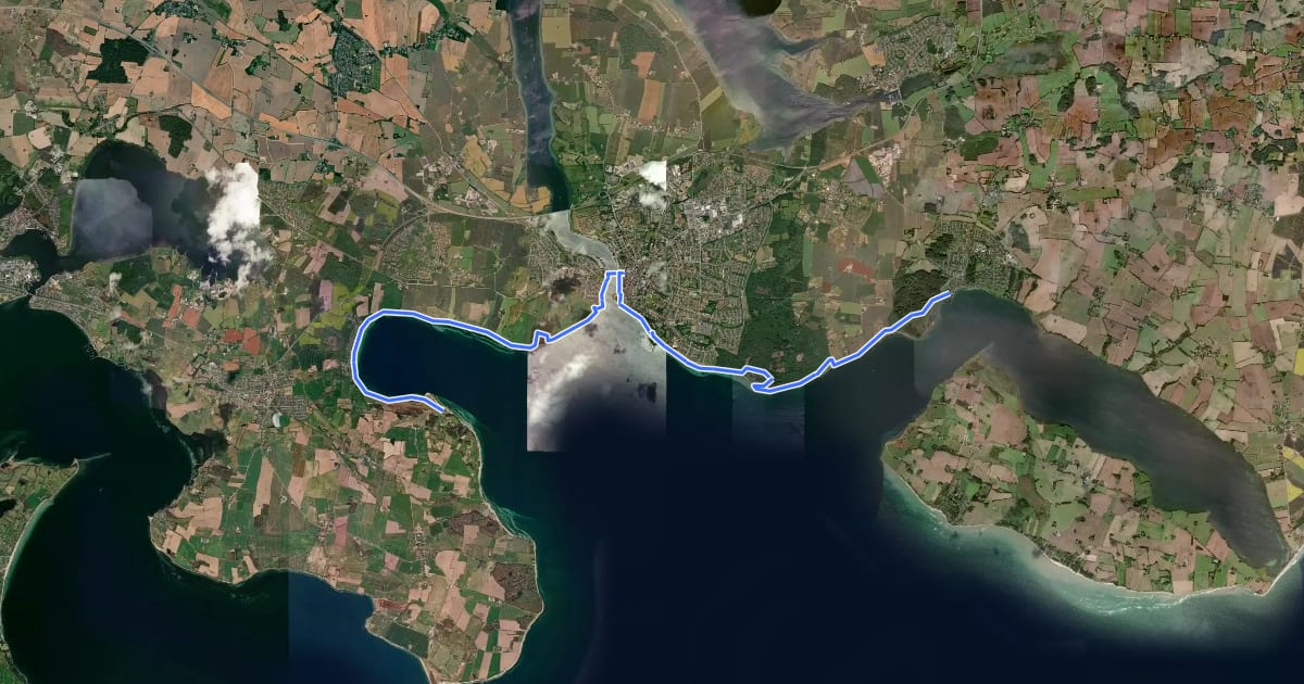 Маршрут Gendarmstien, Strandetapen на спутниковом снимке