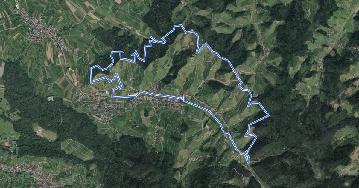 Маршрут Genießerpfad - Durbacher Weinpanorama на спутниковом снимке
