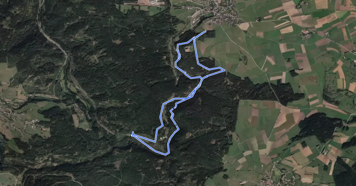 Маршрут Genießerpfad - Rötenbachschlucht на спутниковом снимке