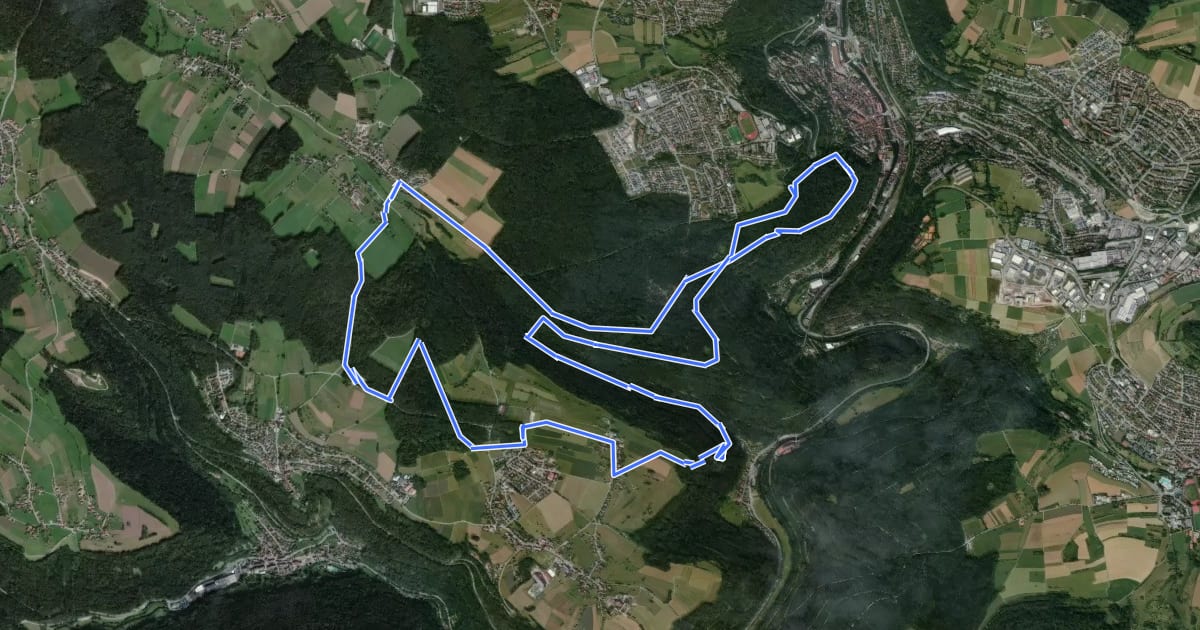 Маршрут Genießerpfad - Wasser-, Wald- und Wiesenpfad на спутниковом снимке