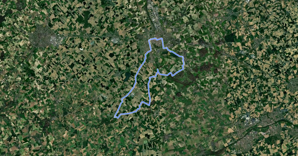 Маршрут Gent-Wevelgem Blauw на спутниковом снимке