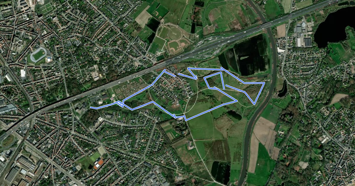 Маршрут Gentbrugse Meersen  - Groene Looproute на спутниковом снимке