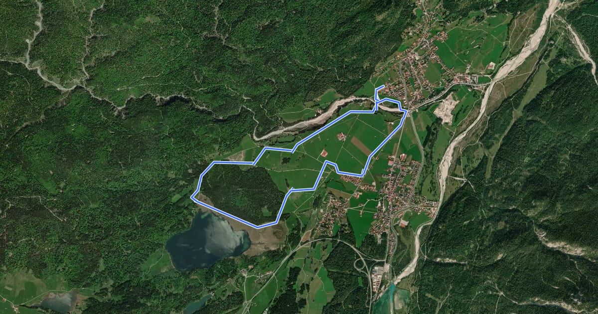 Маршрут Genussloipe ab Wallgau на спутниковом снимке