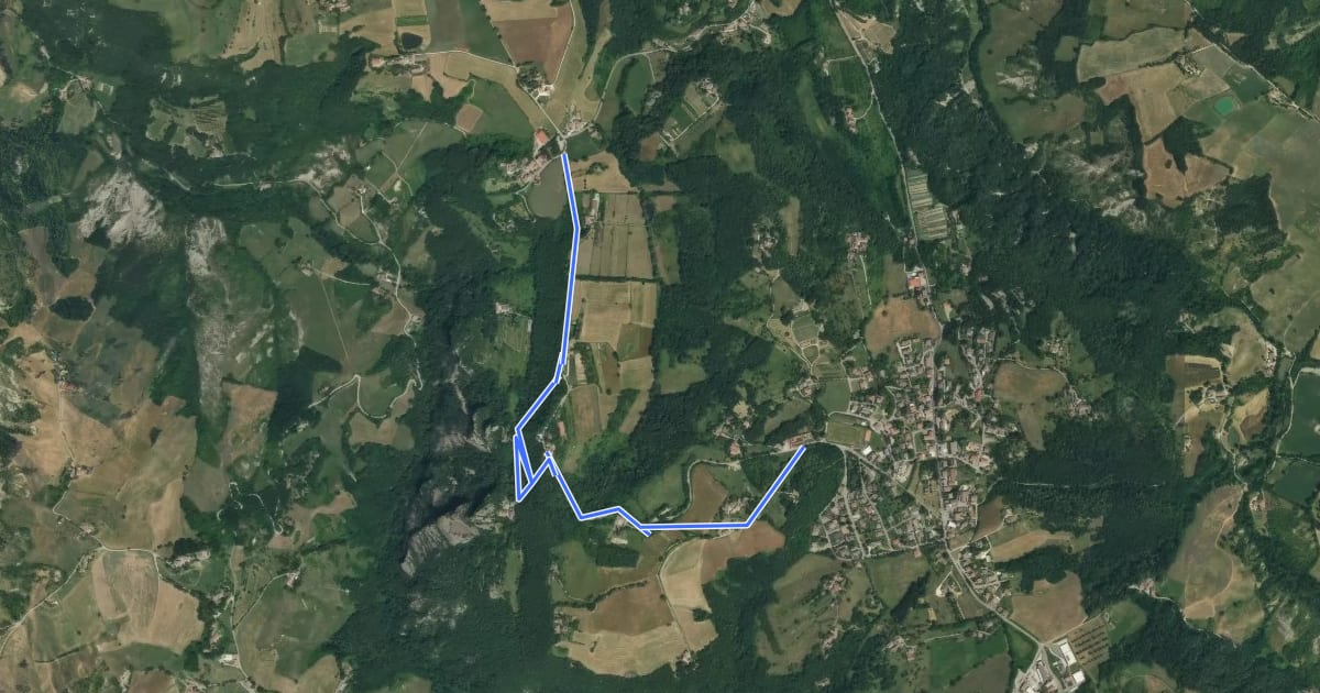 Маршрут GEO - Itinerario Geologico на спутниковом снимке