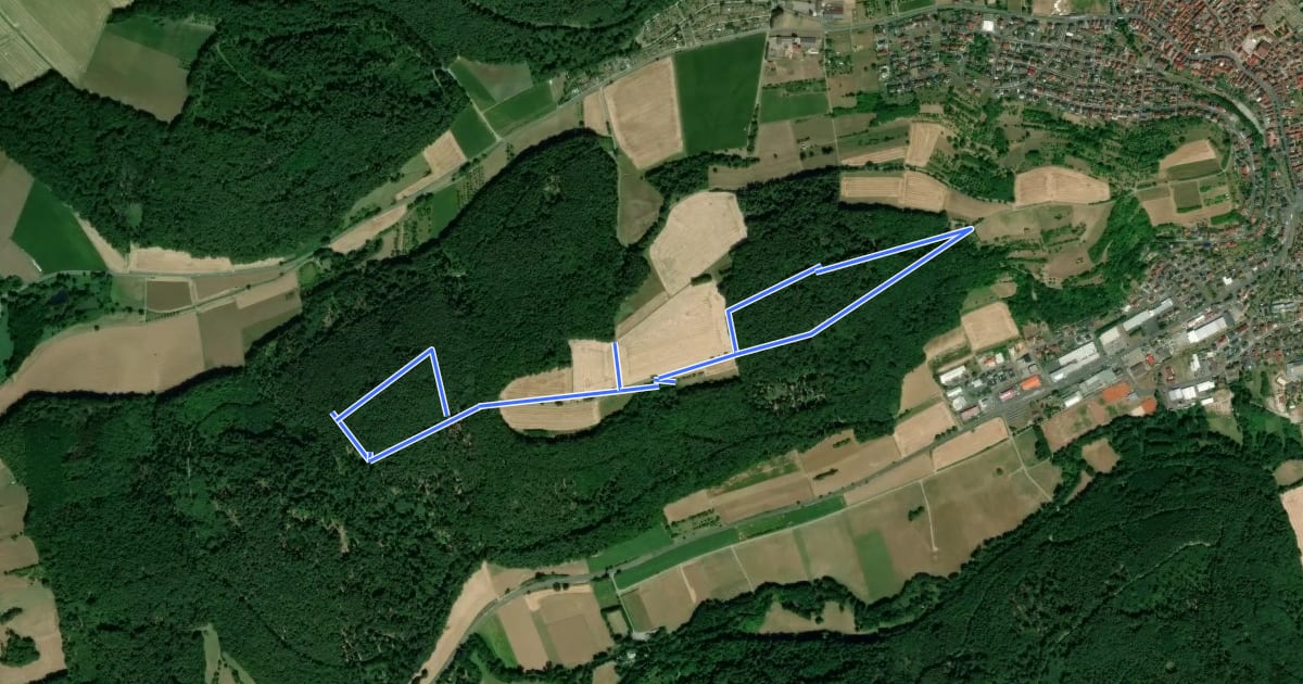 Маршрут Geo-Lehrpfad Mömlingen : Feuer und Wasser на спутниковом снимке