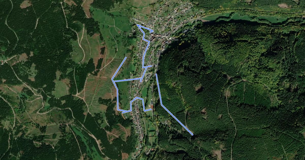 Маршрут Geo-Weg-Manebach на спутниковом снимке