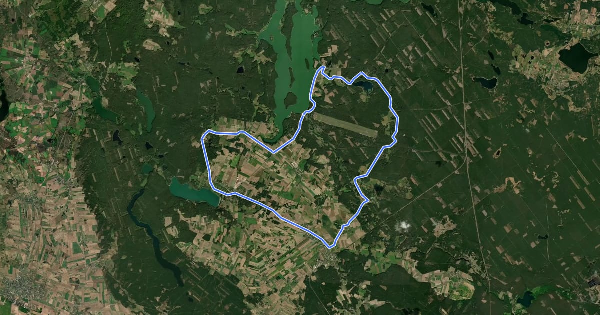 Маршрут Geologiczny szlak rowerowy на спутниковом снимке