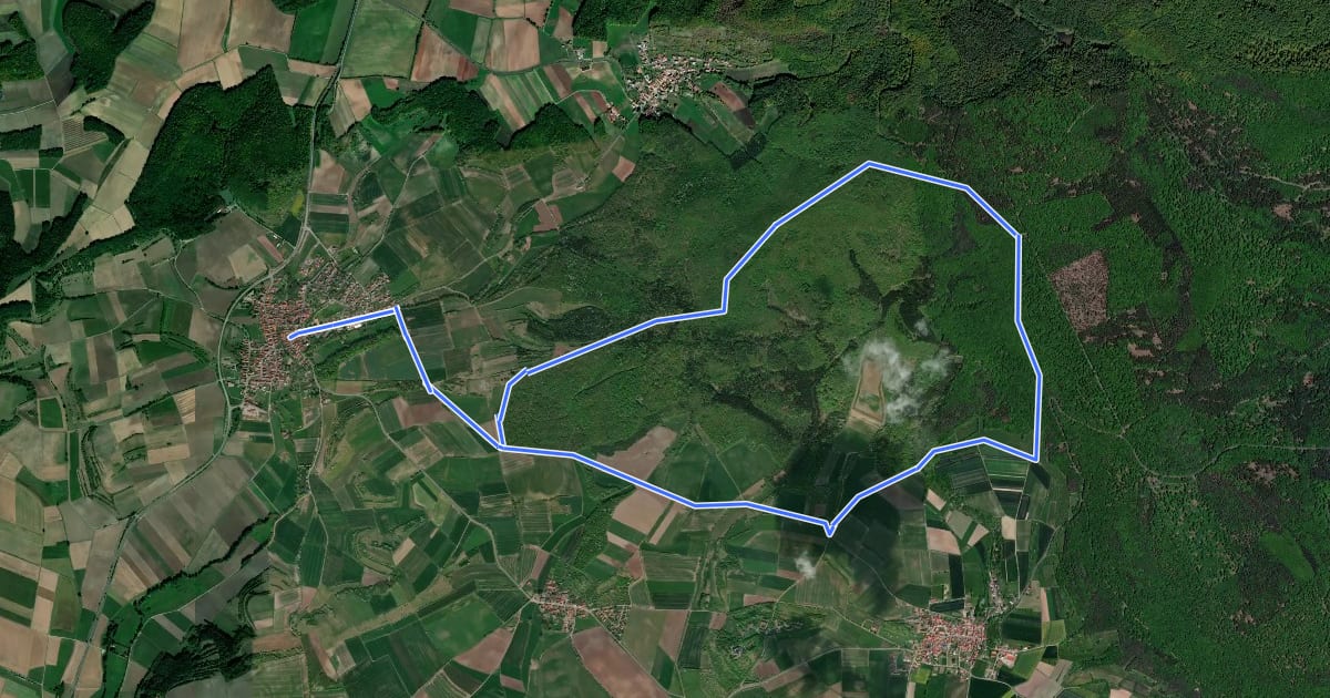 Маршрут Geologieweg Stadtlauringen на спутниковом снимке