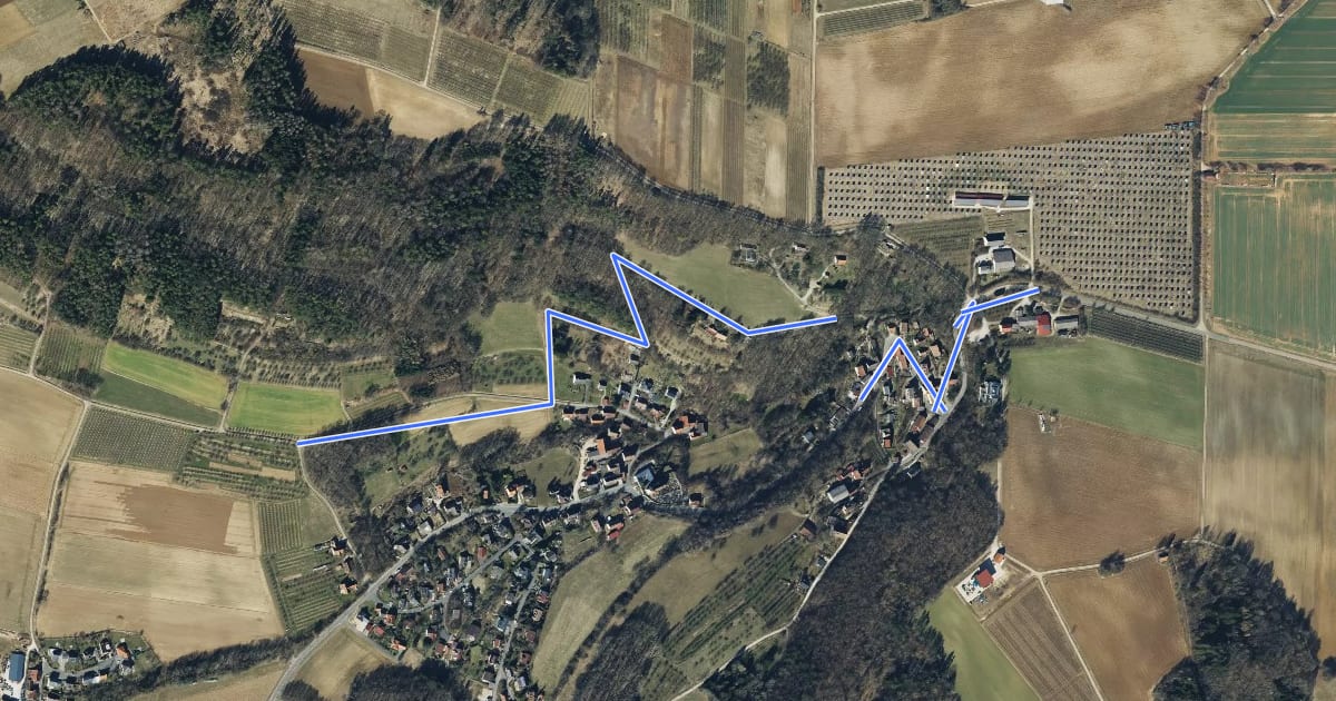 Маршрут Geologischer Lehrpfad Rüsselbach на спутниковом снимке
