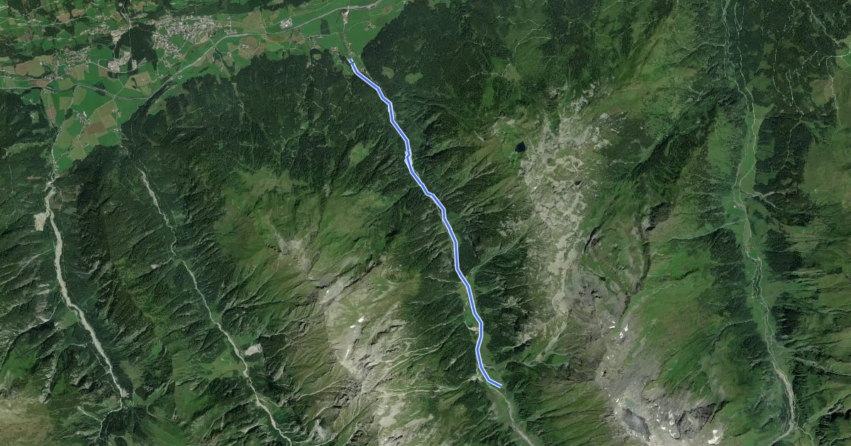 Маршрут Geologischer Lehrweg Habachtal на спутниковом снимке