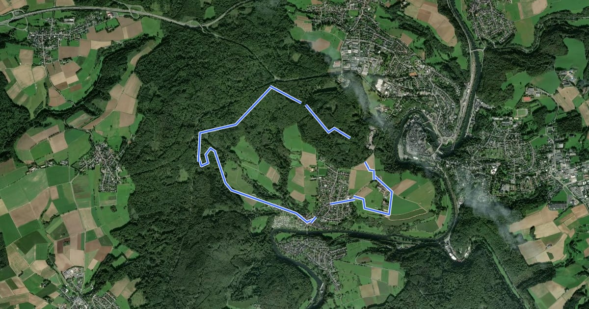 Маршрут Geologischer Wanderweg - Steinbruch - Grube Erhaltung на спутниковом снимке