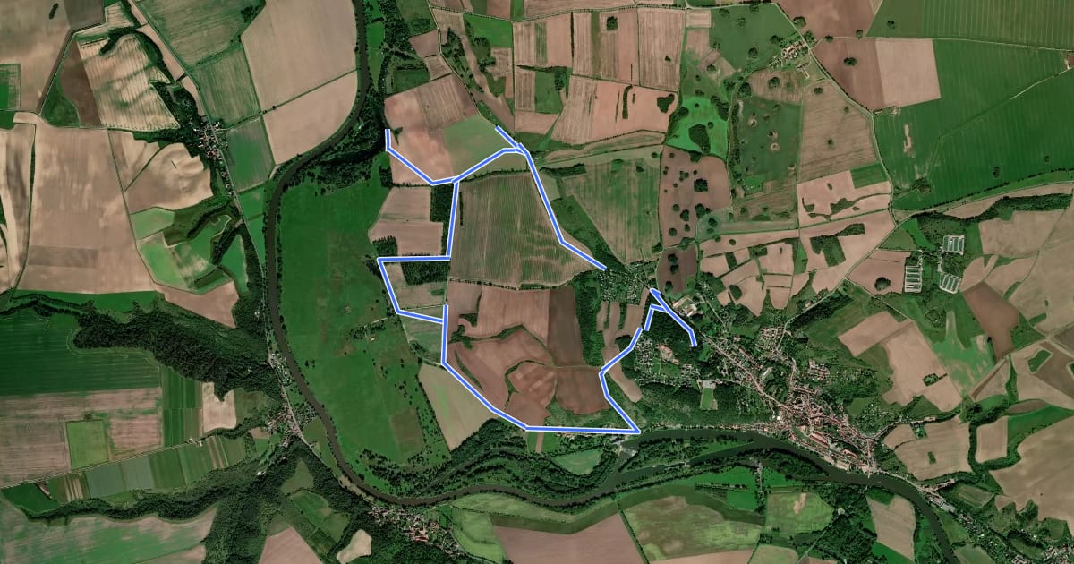 Маршрут Geologischer Wanderweg Wettin на спутниковом снимке
