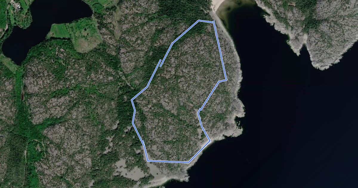 Маршрут Geologistigen långa на спутниковом снимке