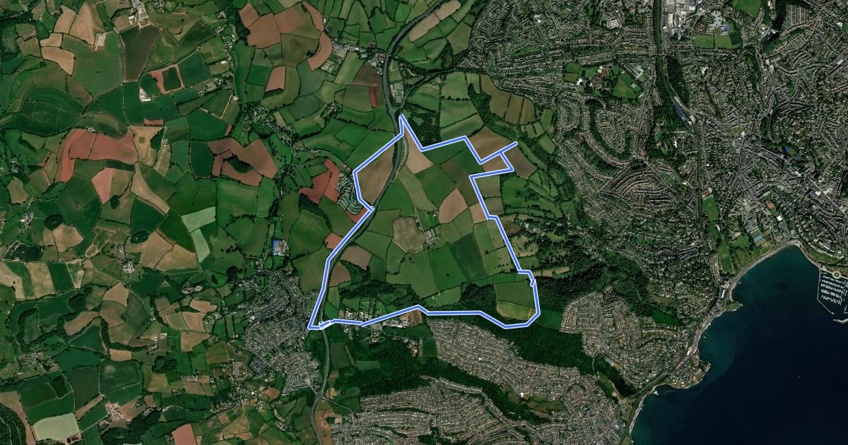Маршрут Geopark Cycle Loop на спутниковом снимке