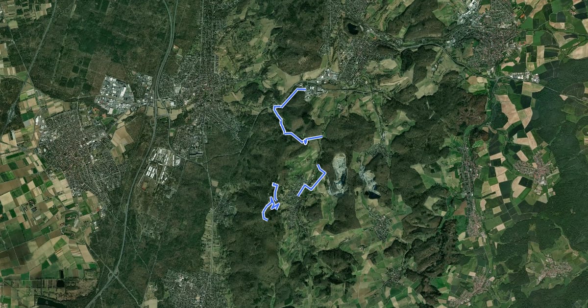Маршрут Geopark-Lehrpfad на спутниковом снимке