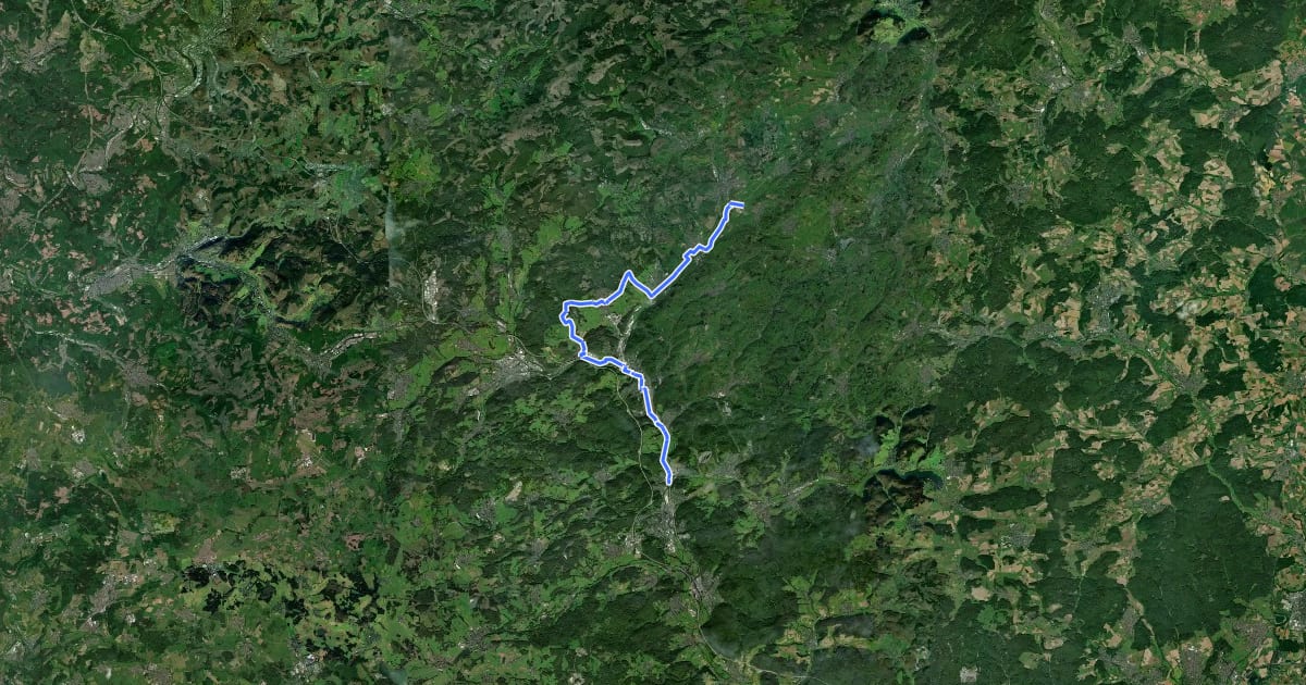 Маршрут Geopark Montanroute на спутниковом снимке