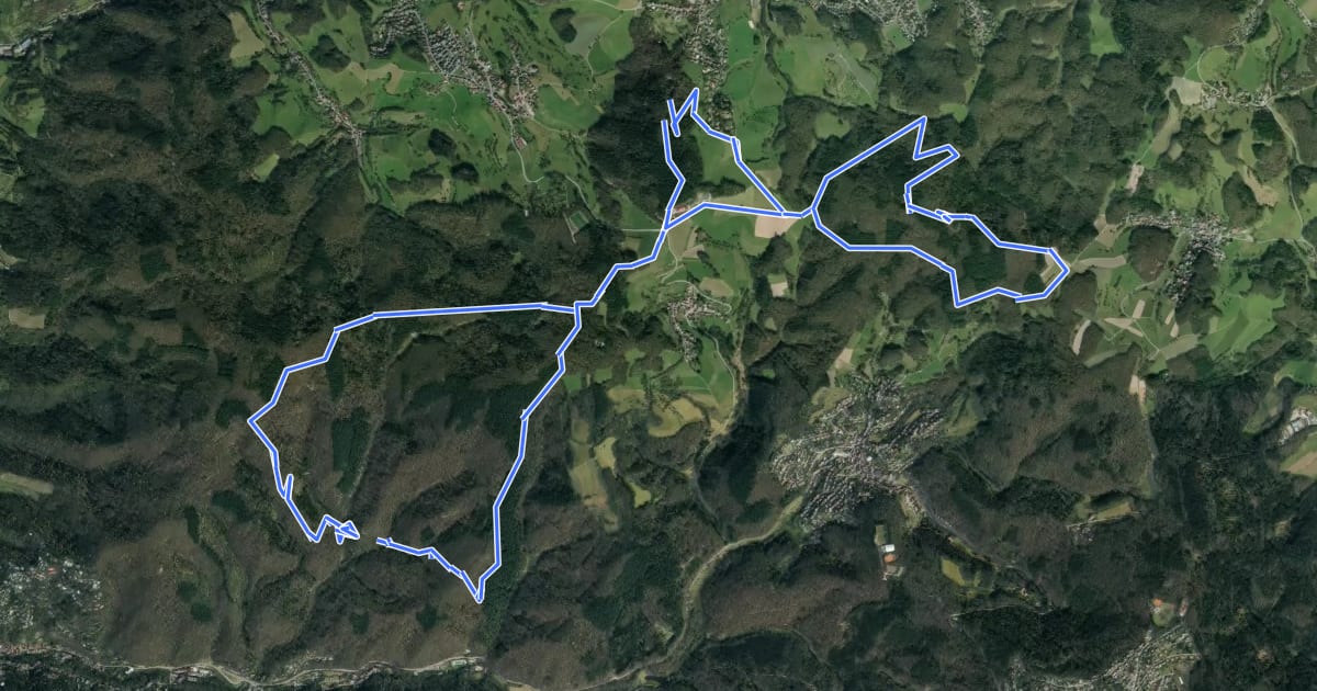 Маршрут Geopark-Pfad Weinheim-Schriesheim на спутниковом снимке