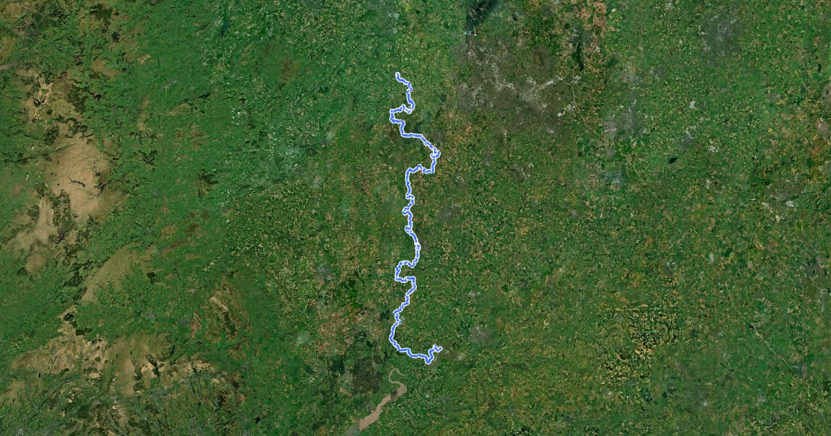 Маршрут Geopark Way на спутниковом снимке