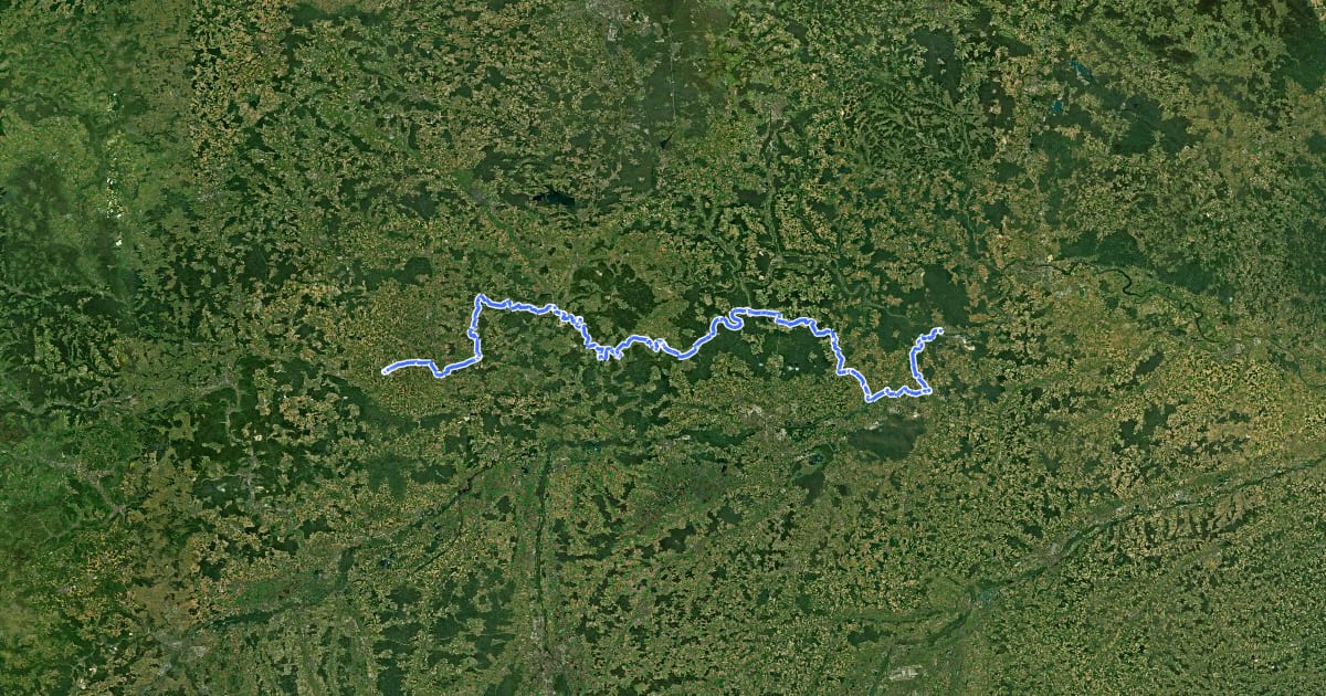 Маршрут GeoRadweg Altmühltal Route 1 на спутниковом снимке