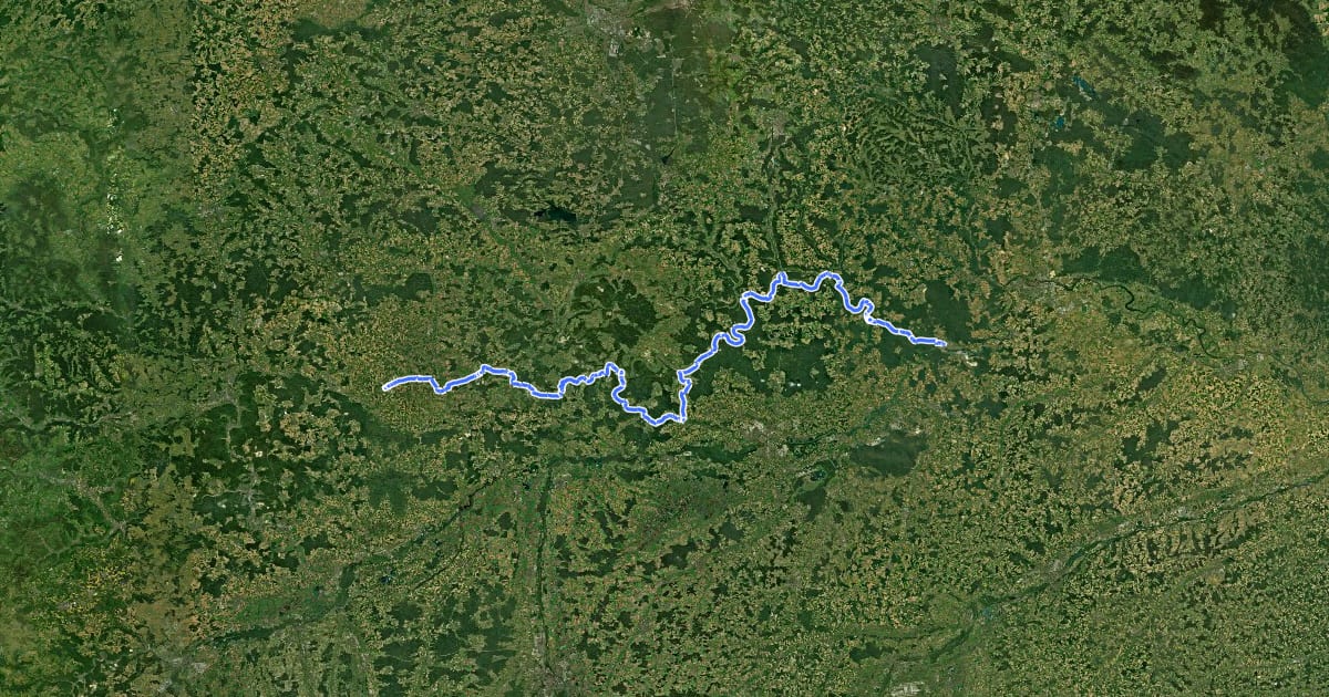 Маршрут GeoRadweg Altmühltal Route 2 на спутниковом снимке