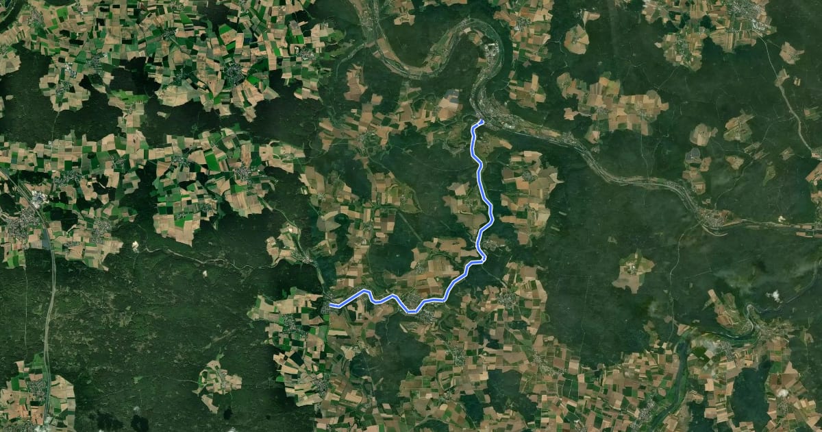 Маршрут GeoRadweg Altmühltal Schambachtal на спутниковом снимке