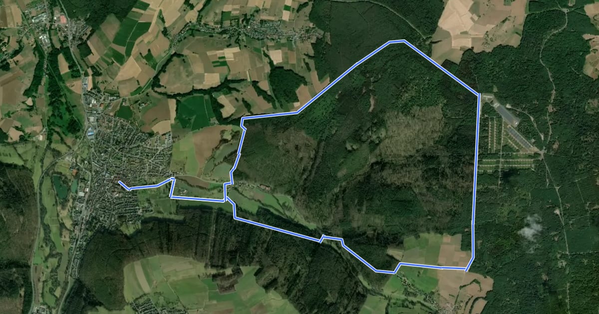 Маршрут Georg-Vetter-Rundwanderweg на спутниковом снимке