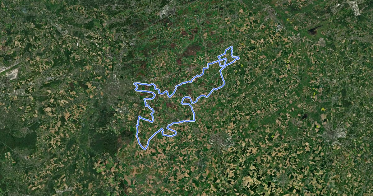 Маршрут Georges Claesfietsroute 2 на спутниковом снимке