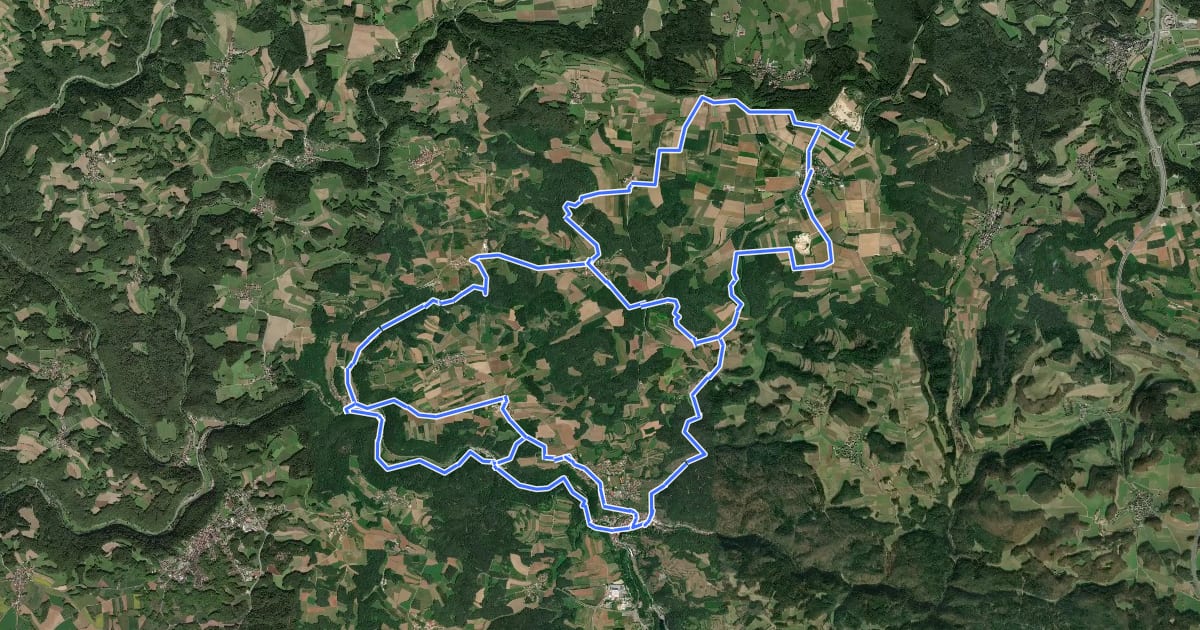 Маршрут Geotopweg Pottenstein на спутниковом снимке