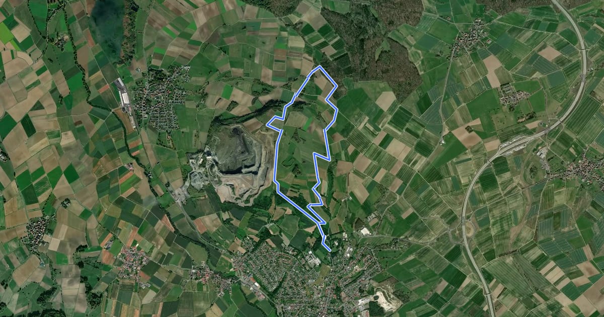 Маршрут GeoTour Felsenmeer на спутниковом снимке