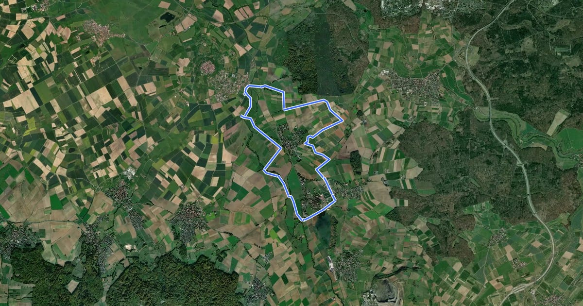 Маршрут Geotour Kreuz & Quer на спутниковом снимке