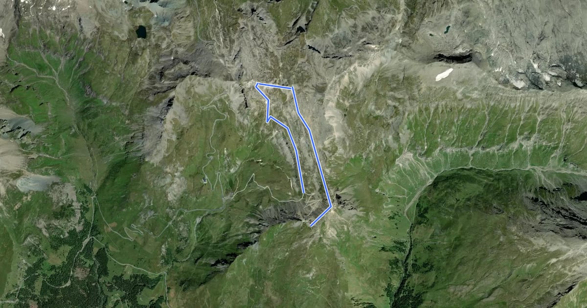 Маршрут Geotrail Tauernfenster на спутниковом снимке