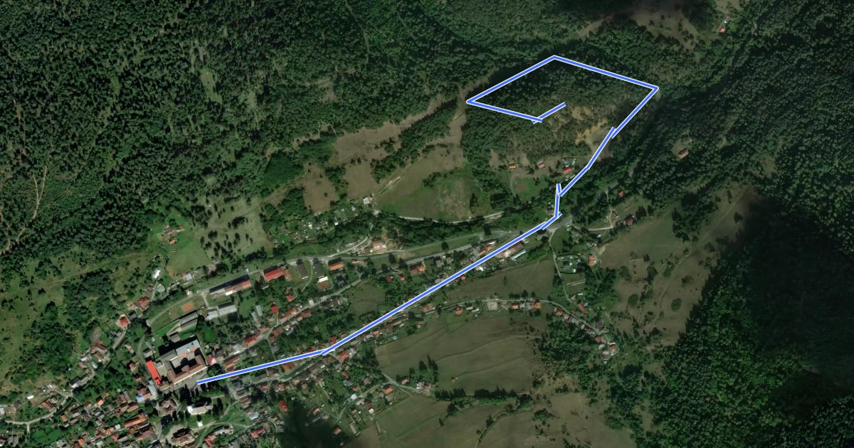 Маршрут Geoturistický náučný chodník Rotenberg на спутниковом снимке