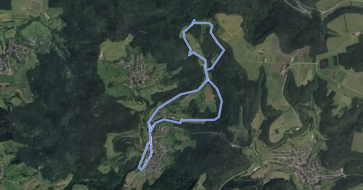 Маршрут GeoWanderweg in Balingen-Zillhausen на спутниковом снимке