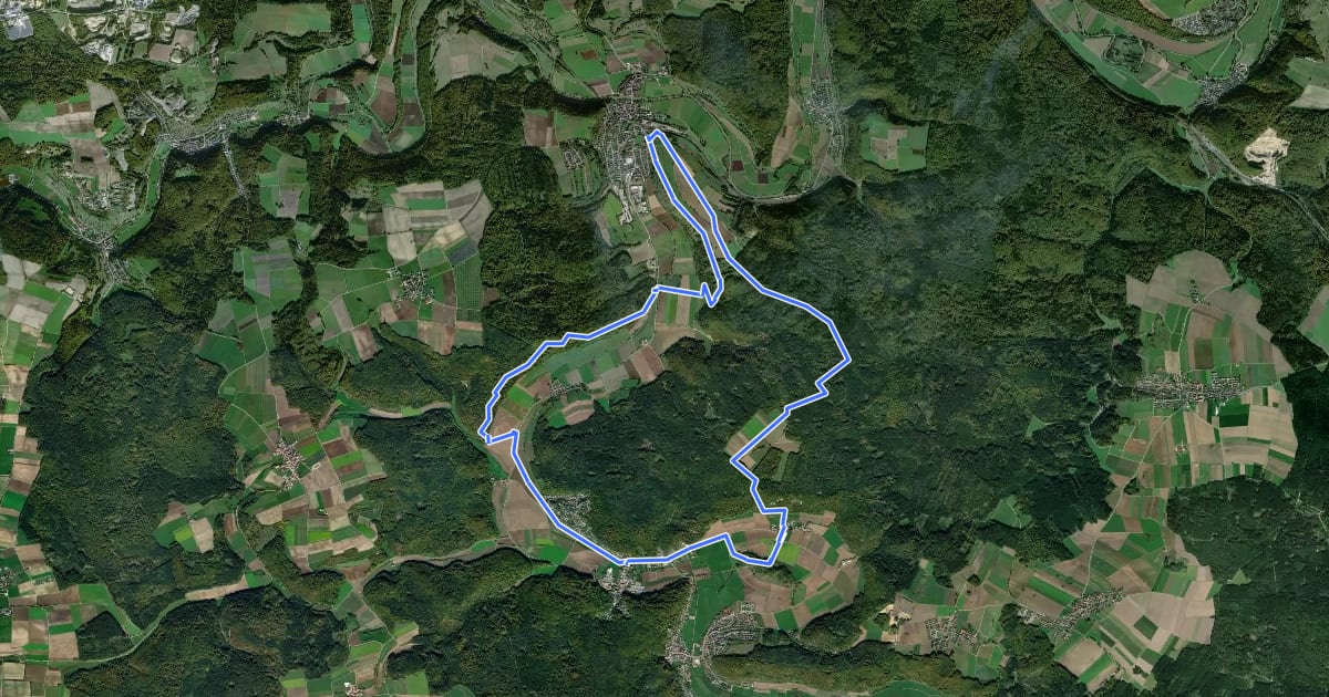 Маршрут Geoweg Urdonautal на спутниковом снимке