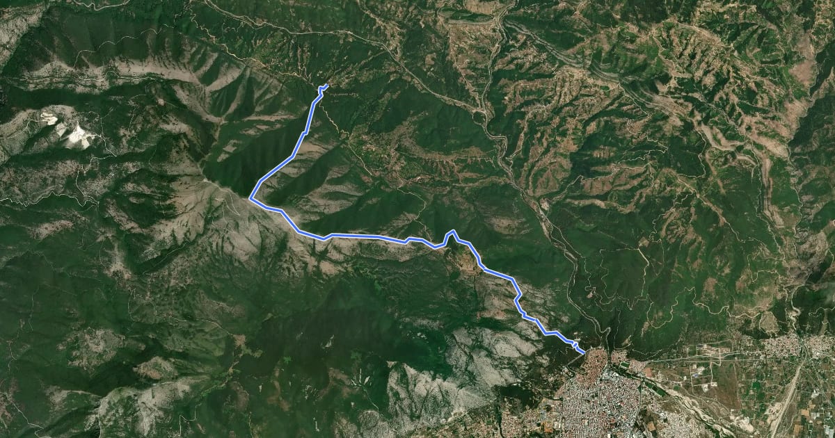 Маршрут Gerakas Tsal Xanthi Trail на спутниковом снимке
