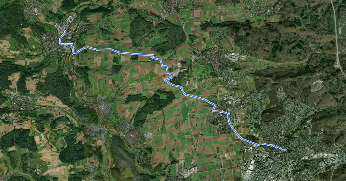 Маршрут Gerhard-Hörmann-Weg Sindelfingen - Weil der Stadt на спутниковом снимке