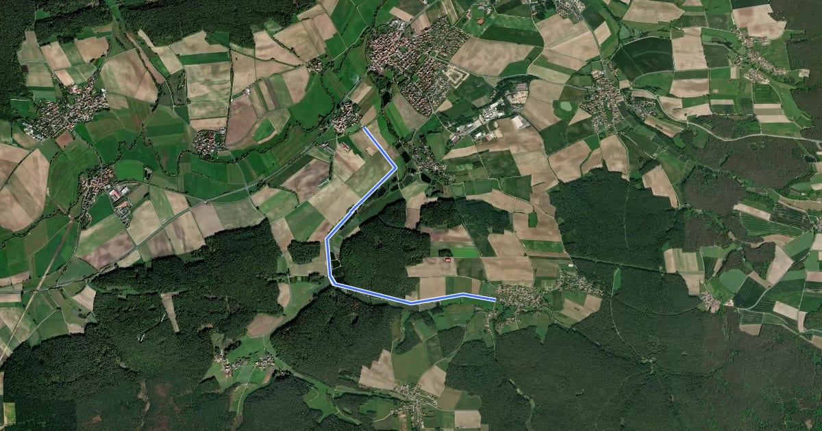 Маршрут Gerhardshofen - Wilmersbach на спутниковом снимке