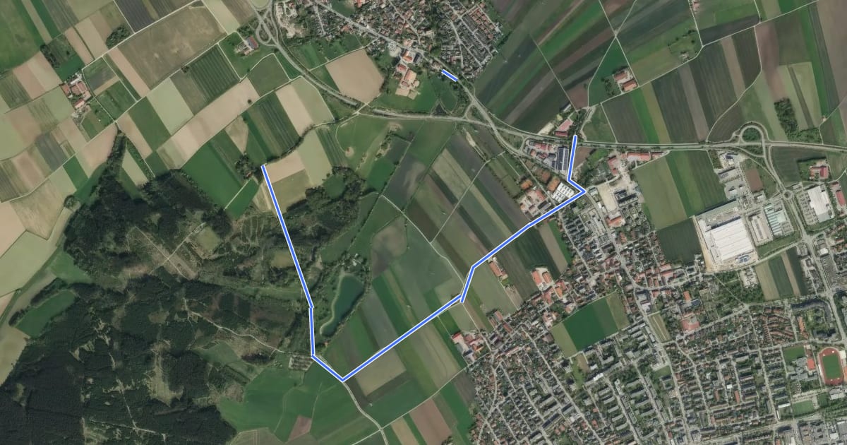 Маршрут Germeringer Wanderweg 1 на спутниковом снимке