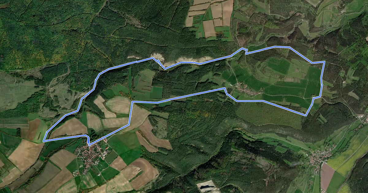 Маршрут Geschichts- und Naturlehrpfad im Jonastal - Großer Wanderweg на спутниковом снимке