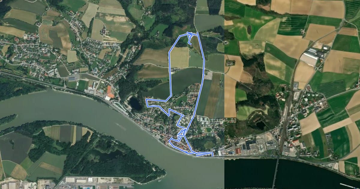 Маршрут Gesunde Gemeinde Wanderweg на спутниковом снимке