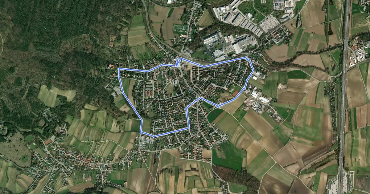 Маршрут Gesundes Enzesfeld-Lindabrunn – Route Enzesfeld на спутниковом снимке