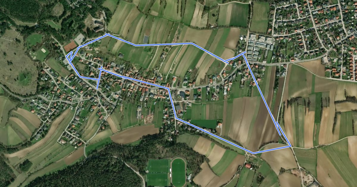 Маршрут Gesundes Enzesfeld-Lindabrunn – Route Lindabrunn на спутниковом снимке