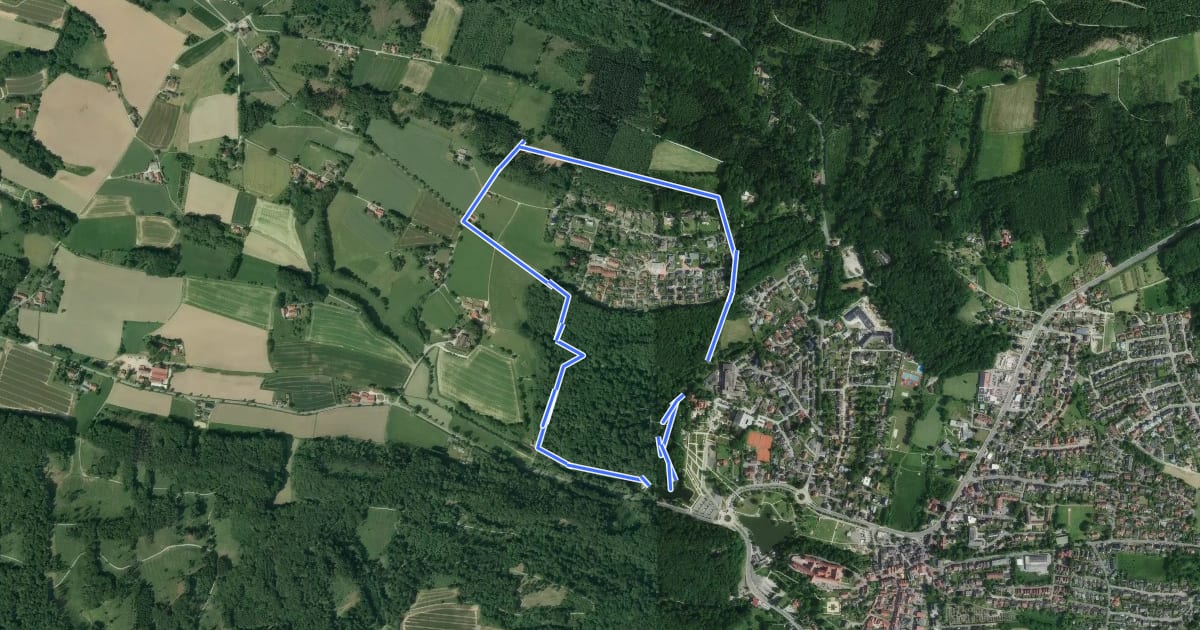 Маршрут GesundheitsPfad Barfuß Wanderfit (rot/schwer) на спутниковом снимке